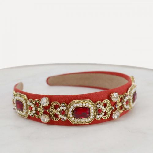 CRYSTAL AND PEARL EMBELLISHED HEADBAND