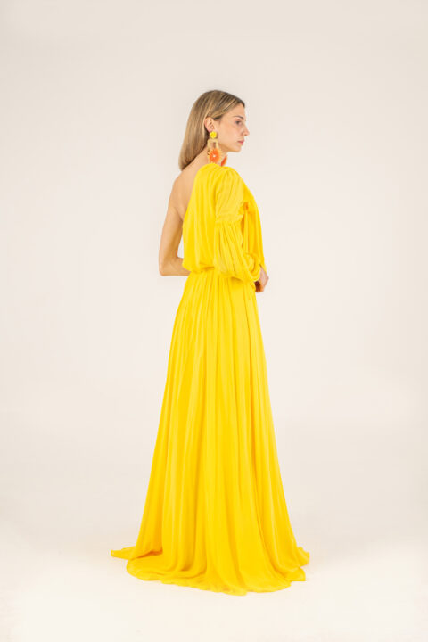 CANNES YELLOW ONE SHOULDER TOP